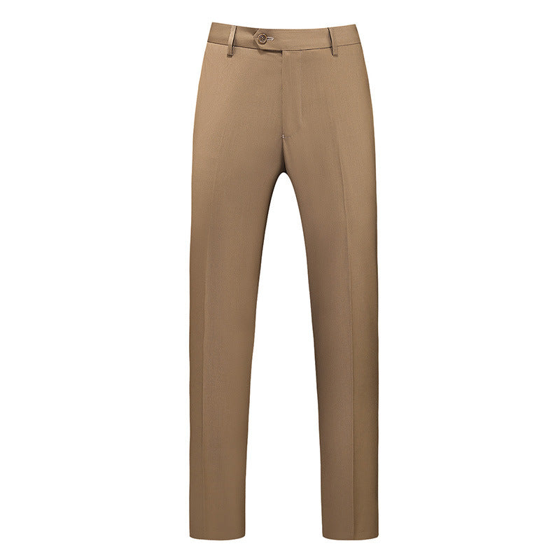 Męskie spodnie o kroju slim fit z zaprasowanym kantem-Pants for Men-Olave