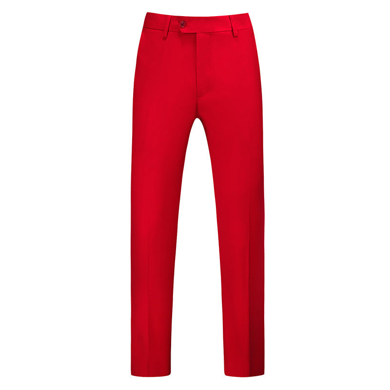 Męskie spodnie o kroju slim fit z zaprasowanym kantem-Pants for Men-Olave