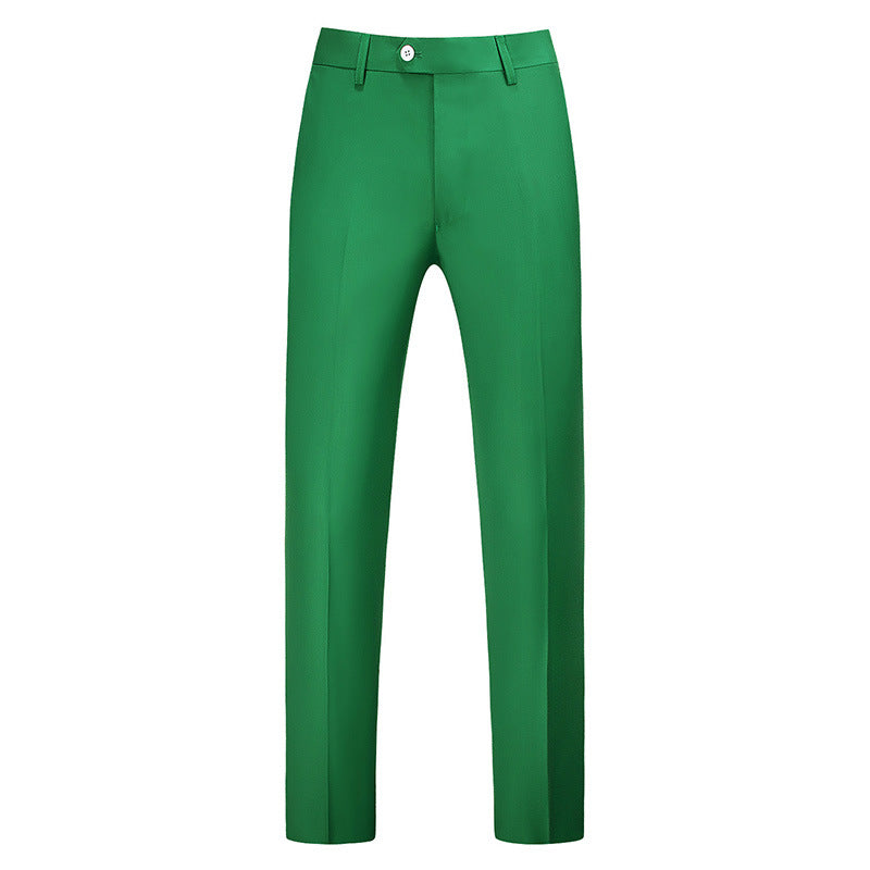 Męskie spodnie o kroju slim fit z zaprasowanym kantem-Pants for Men-Olave