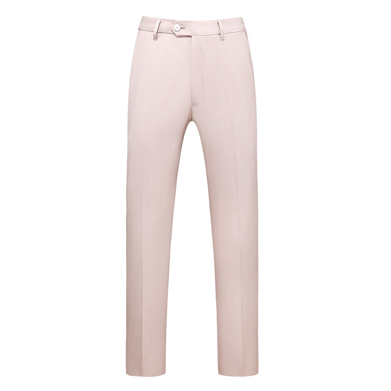 Męskie spodnie o kroju slim fit z zaprasowanym kantem-Pants for Men-Olave