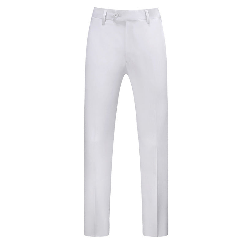 Męskie spodnie o kroju slim fit z zaprasowanym kantem-Pants for Men-Olave
