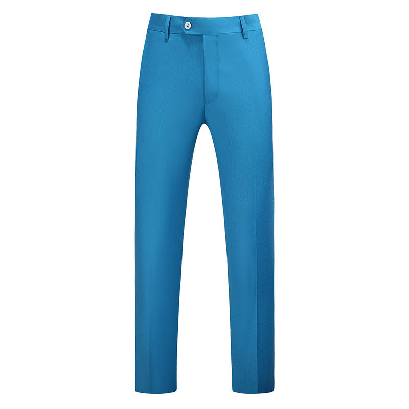 Męskie spodnie o kroju slim fit z zaprasowanym kantem-Pants for Men-Olave