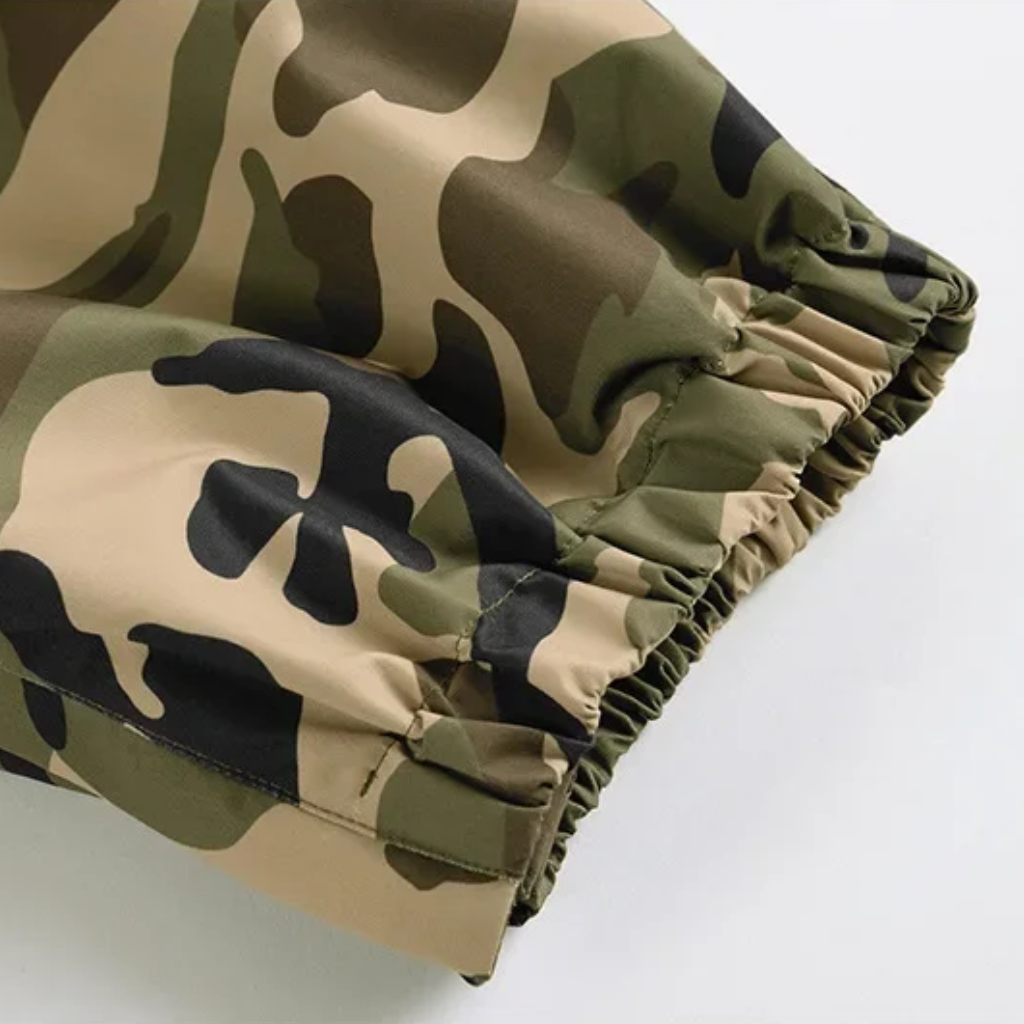 Męskie spodnie snowboardowe cargo w kamuflażu-Pants for Men-Olave