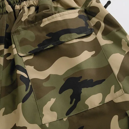Męskie spodnie snowboardowe cargo w kamuflażu-Pants for Men-Olave