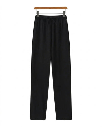 Męskie spodnie z prostymi nogawkami i wiązaniem w talii-Pants for Men-Olave