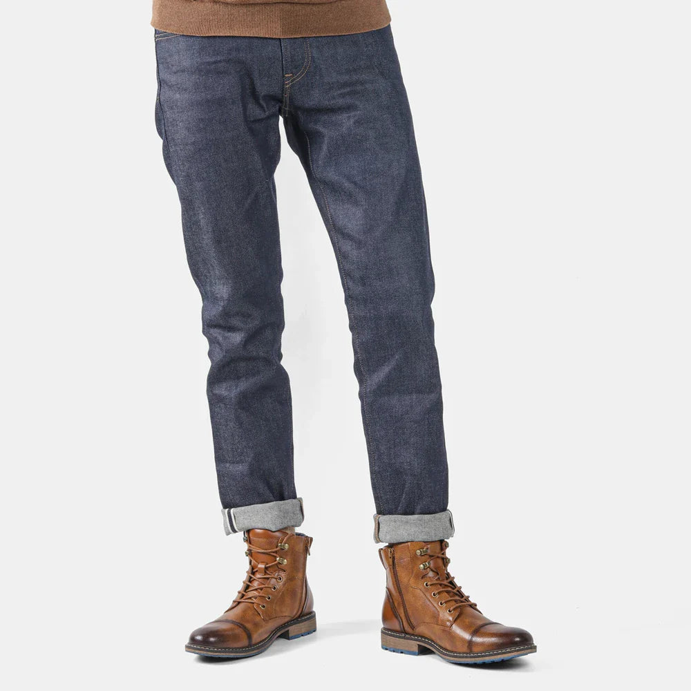 Męskie sznurowane botki z bocznym zamkiem-Footwear for men-Olave