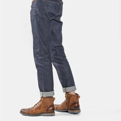 Męskie sznurowane botki z bocznym zamkiem-Footwear for men-Olave