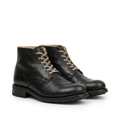 Męskie sznurowane botki z traktorową podeszwą-Footwear for men-Olave