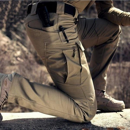 Męskie taktyczne spodnie cargo z kieszeniami na zamek-Pants for Men-Olave