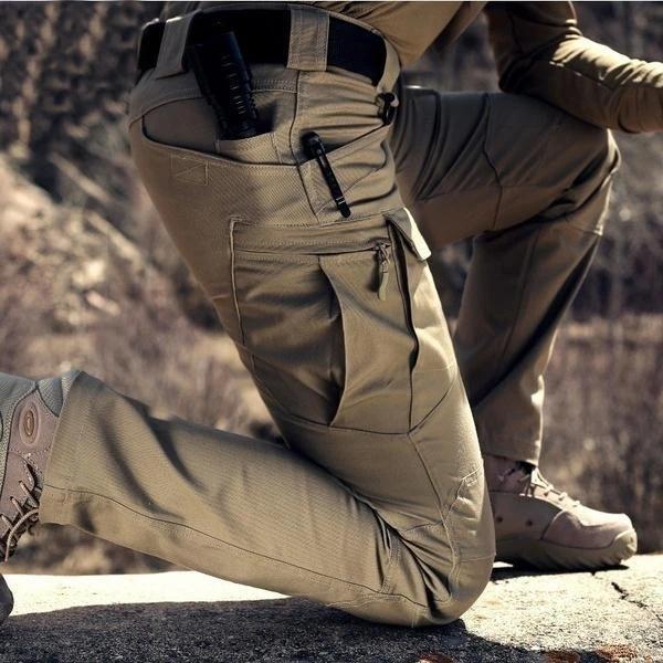 Męskie taktyczne spodnie cargo z kieszeniami na zamek-Pants for Men-Olave