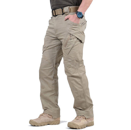 Męskie taktyczne spodnie cargo z kieszeniami na zamek-Pants for Men-Olave