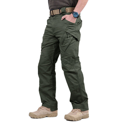 Męskie taktyczne spodnie cargo z kieszeniami na zamek-Pants for Men-Olave