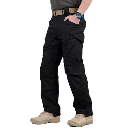 Męskie taktyczne spodnie cargo z kieszeniami na zamek-Pants for Men-Olave
