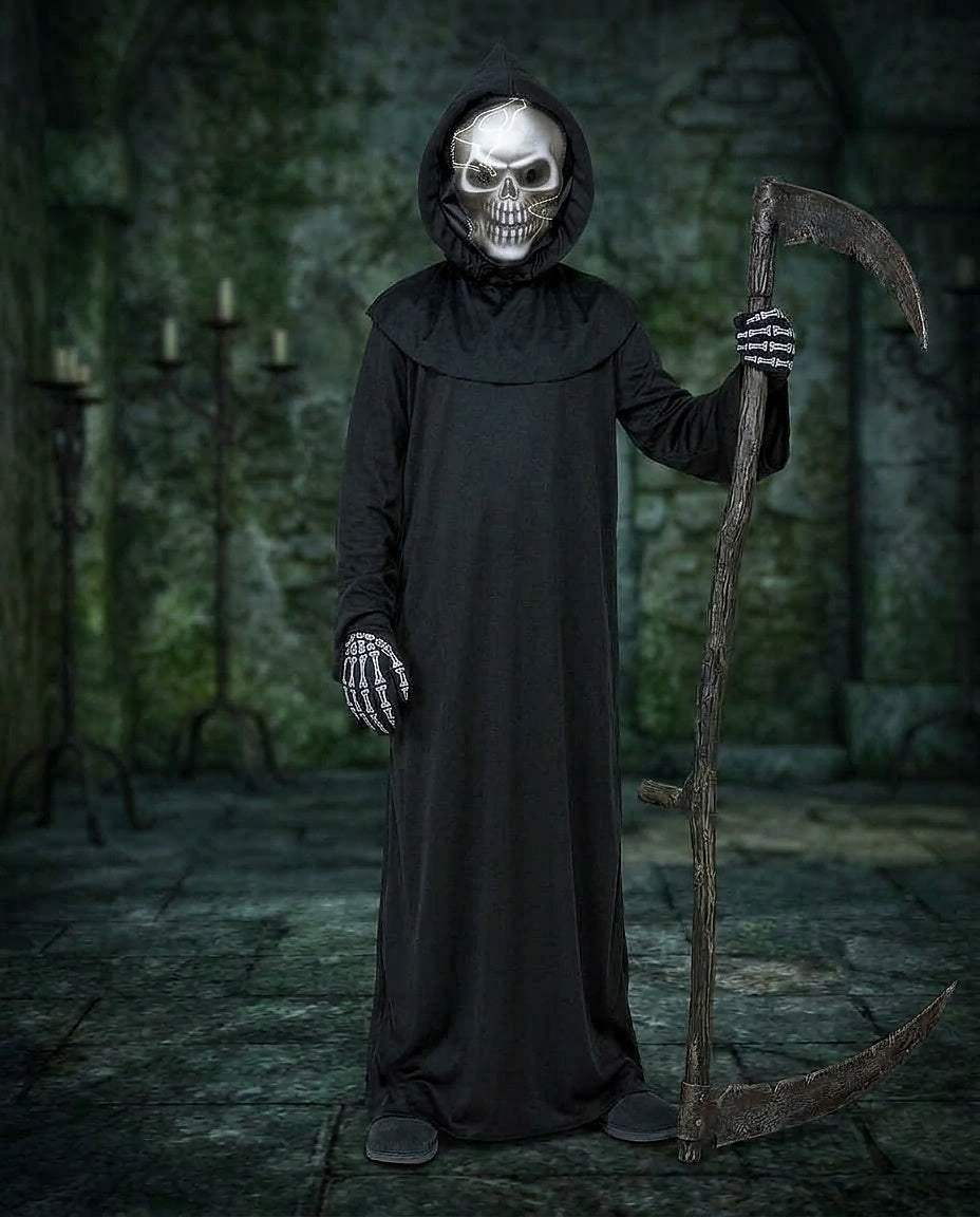 Unisex kostium na Halloween Ponury Żniwiarz z maską-Halloween-Olave