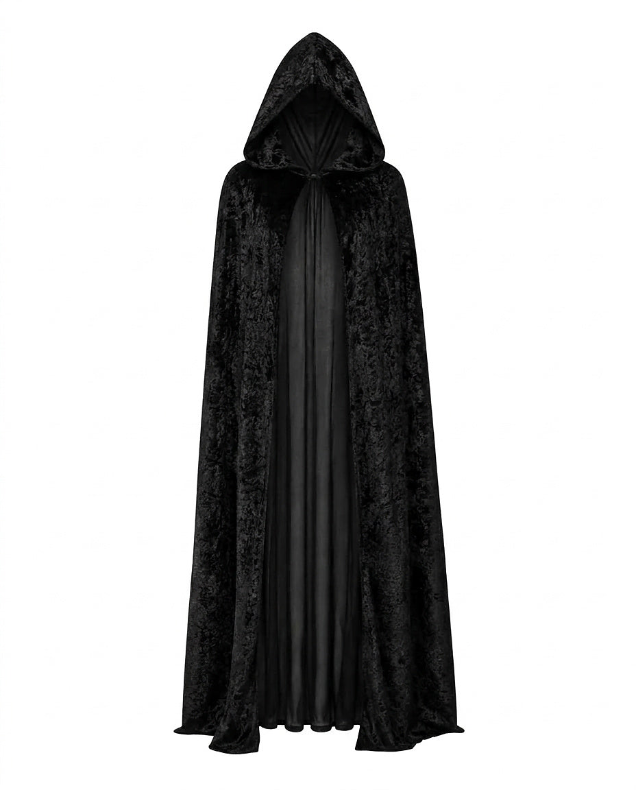 Aksamitna peleryna maxi z kapturem-Halloween-Olave