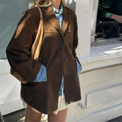 Damska kurtka z kołnierzem i guzikami-Jacket for women-Olave