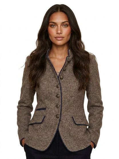 Damska marynarka ze stójką i zapięciem na guziki-Blazer for women-Olave