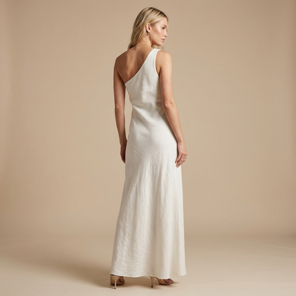 Damska Sukienka Maxi na Jedno Ramię-Maxi Dress-Olave