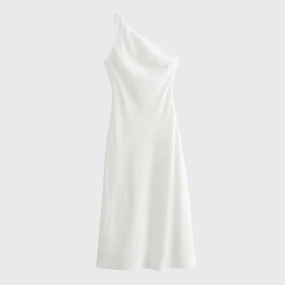 Damska Sukienka Maxi na Jedno Ramię-Maxi Dress-Olave