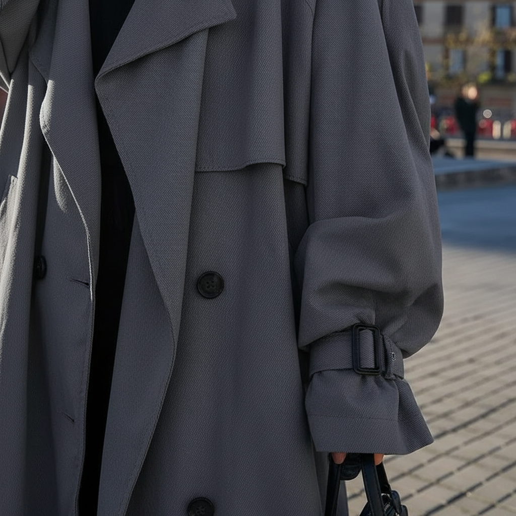 Damski długi trencz oversize-coats for women-Olave
