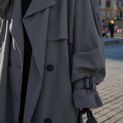 Damski długi trencz oversize-coats for women-Olave