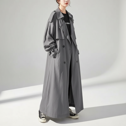 Damski długi trencz oversize-coats for women-Olave