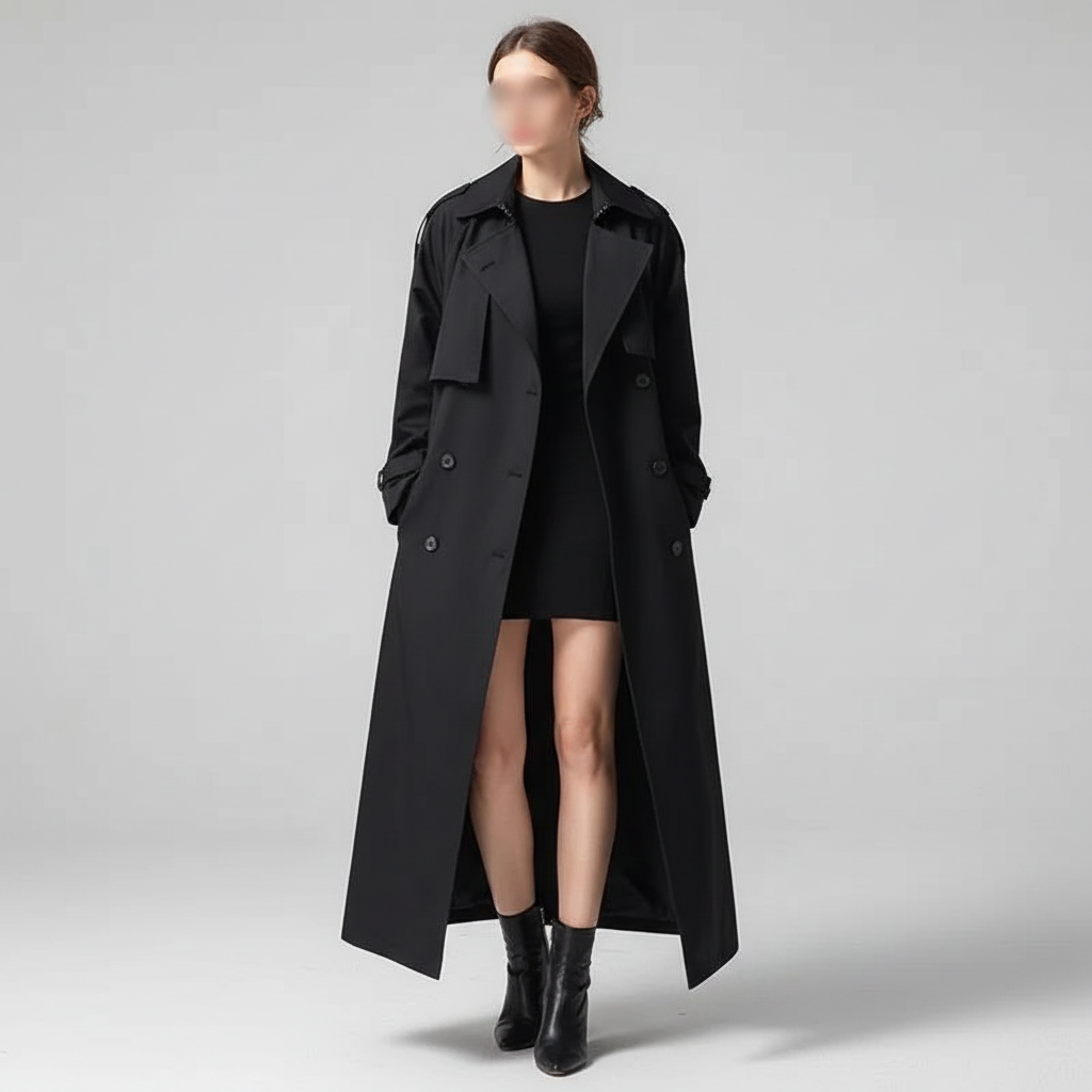 Damski długi trencz oversize-coats for women-Olave