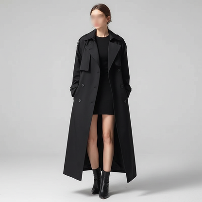 Damski długi trencz oversize-coats for women-Olave