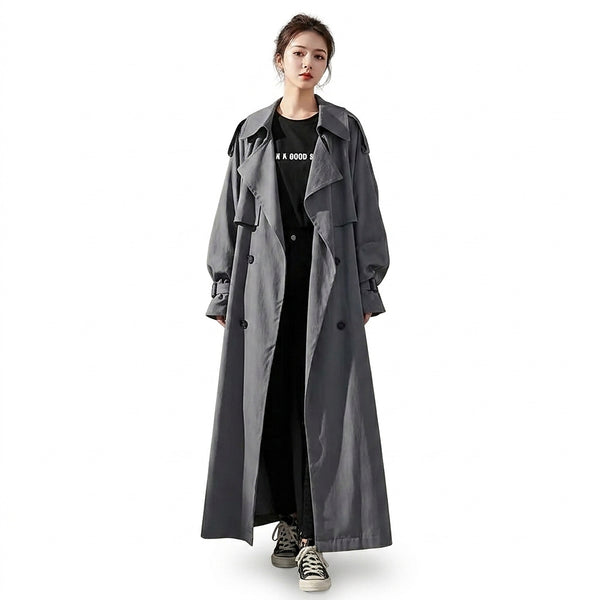 Damski długi trencz oversize-coats for women-Olave