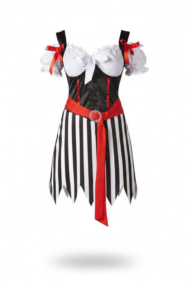 Damski kostium piratki na Halloween w paski-Halloween-Olave
