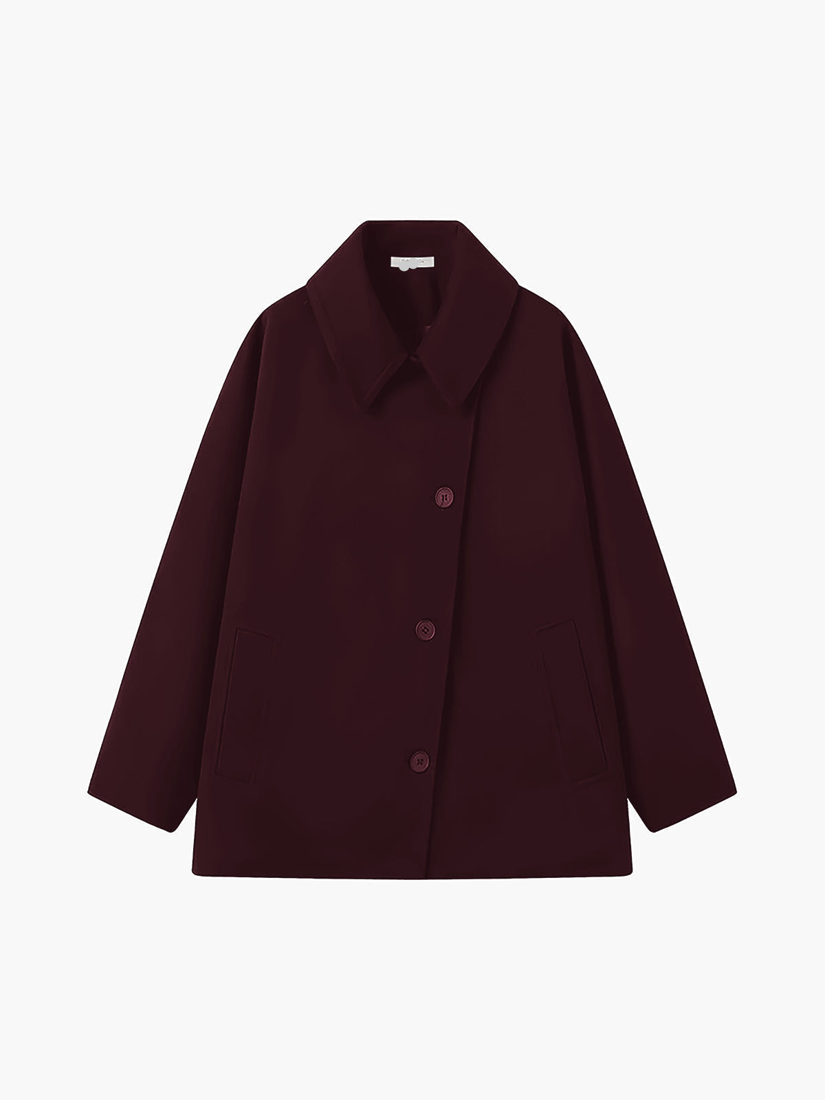 Damski płaszcz oversize z mieszanki wełny zapinany na guziki-Coats for women-Olave