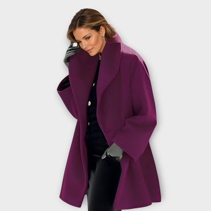 Damski płaszcz oversize z szerokimi klapami-Coats for women-Olave
