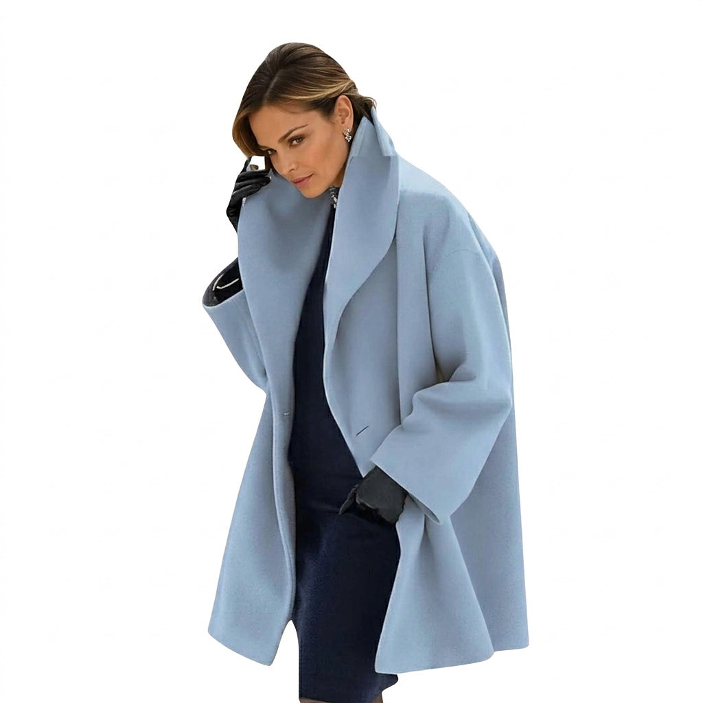 Damski płaszcz oversize z szerokimi klapami-Coats for women-Olave