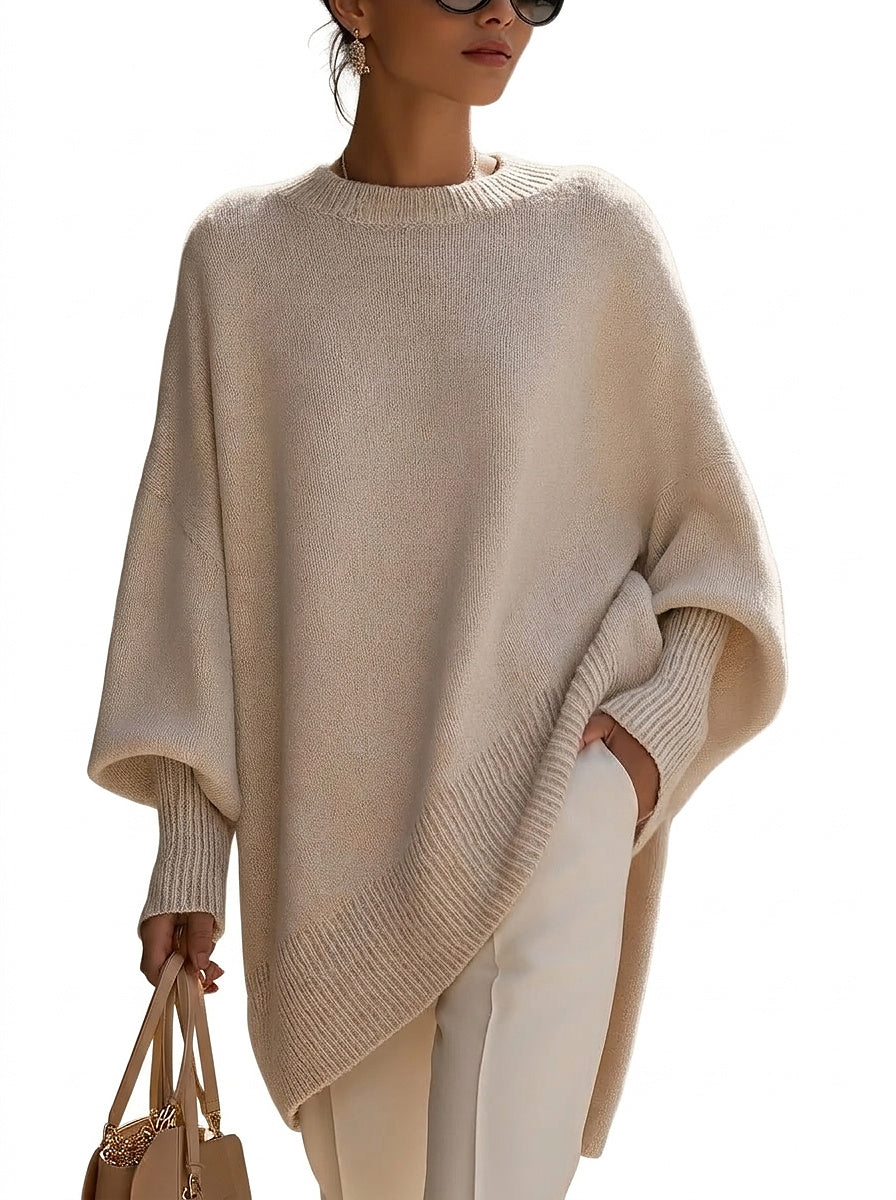 Damski sweter oversize z rękawami typu nietoperz-Sweaters for Women-Olave