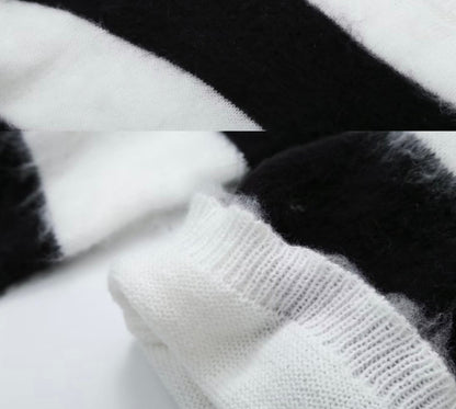 Damski sweter z dzianiny z okrągłym dekoltem i obniżoną linią ramion-Sweaters for Women-Olave