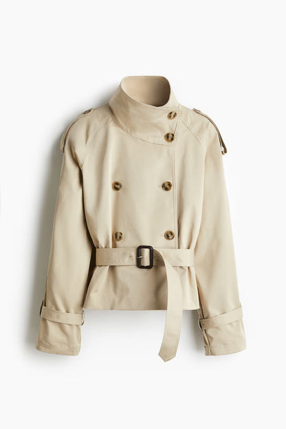 Damski trencz z paskiem i guzikami-Jacket for women-Olave