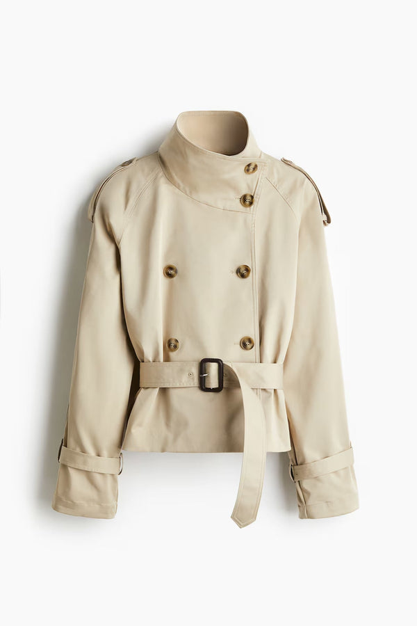 Damski trencz z paskiem i guzikami-Jacket for women-Olave