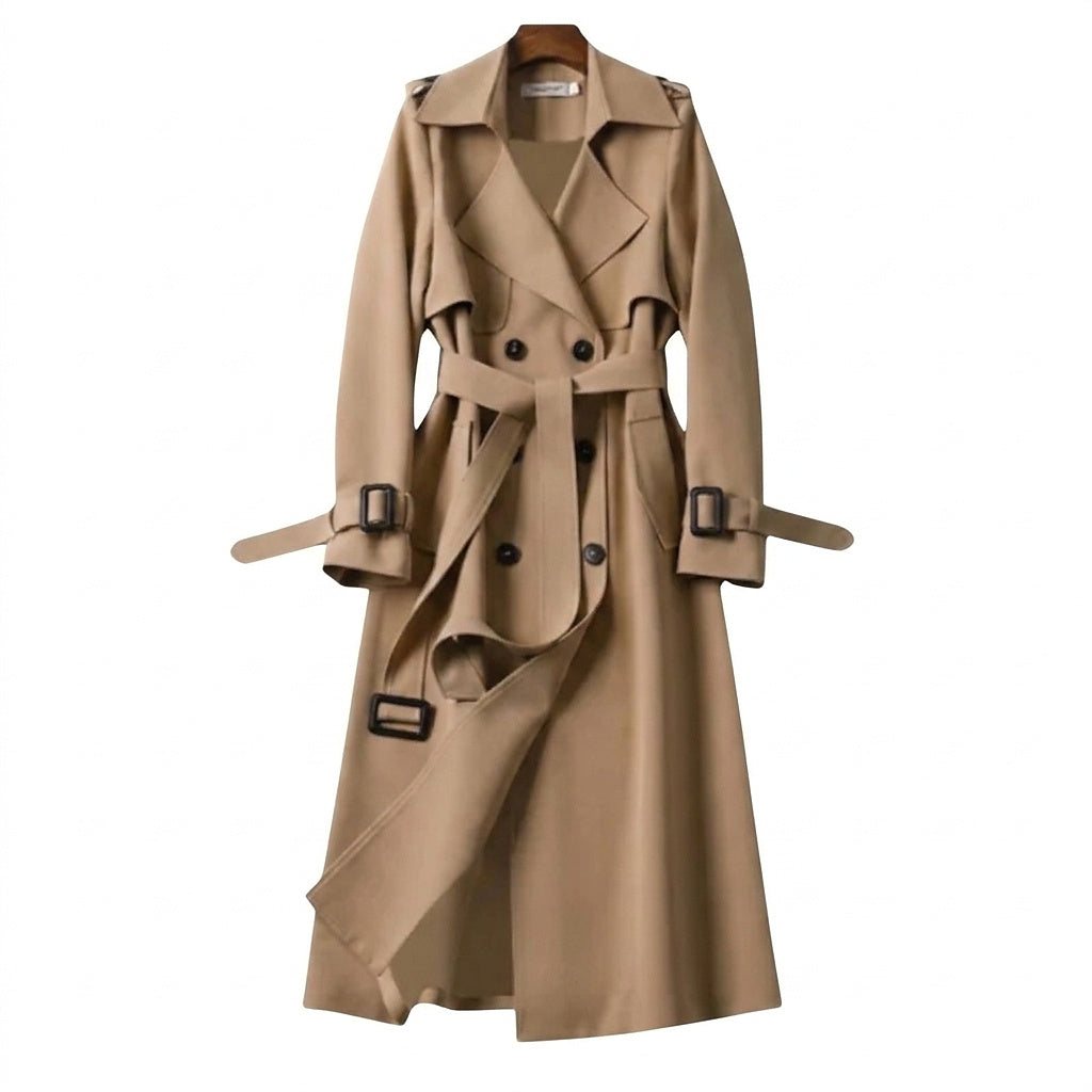 Damski trencz z paskiem i klamrami-Coats for Women-Olave