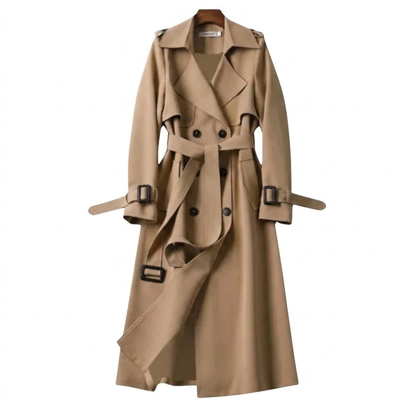 Damski trencz z paskiem i klamrami-Coats for Women-Olave