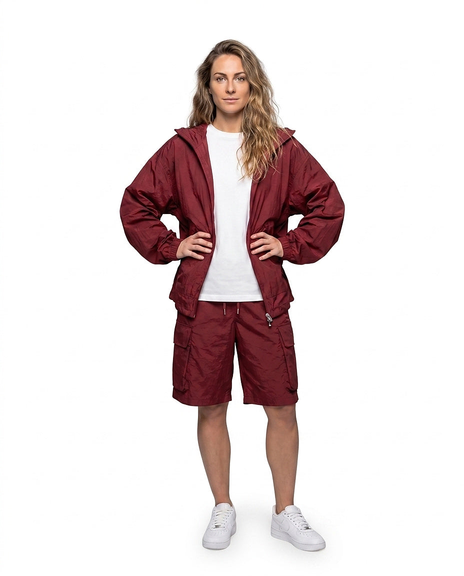 Damski wiatrówka z kapturem i zapięciem na zamek-Jacket for women-Olave