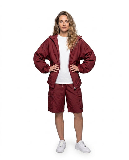 Damski wiatrówka z kapturem i zapięciem na zamek-Jacket for women-Olave