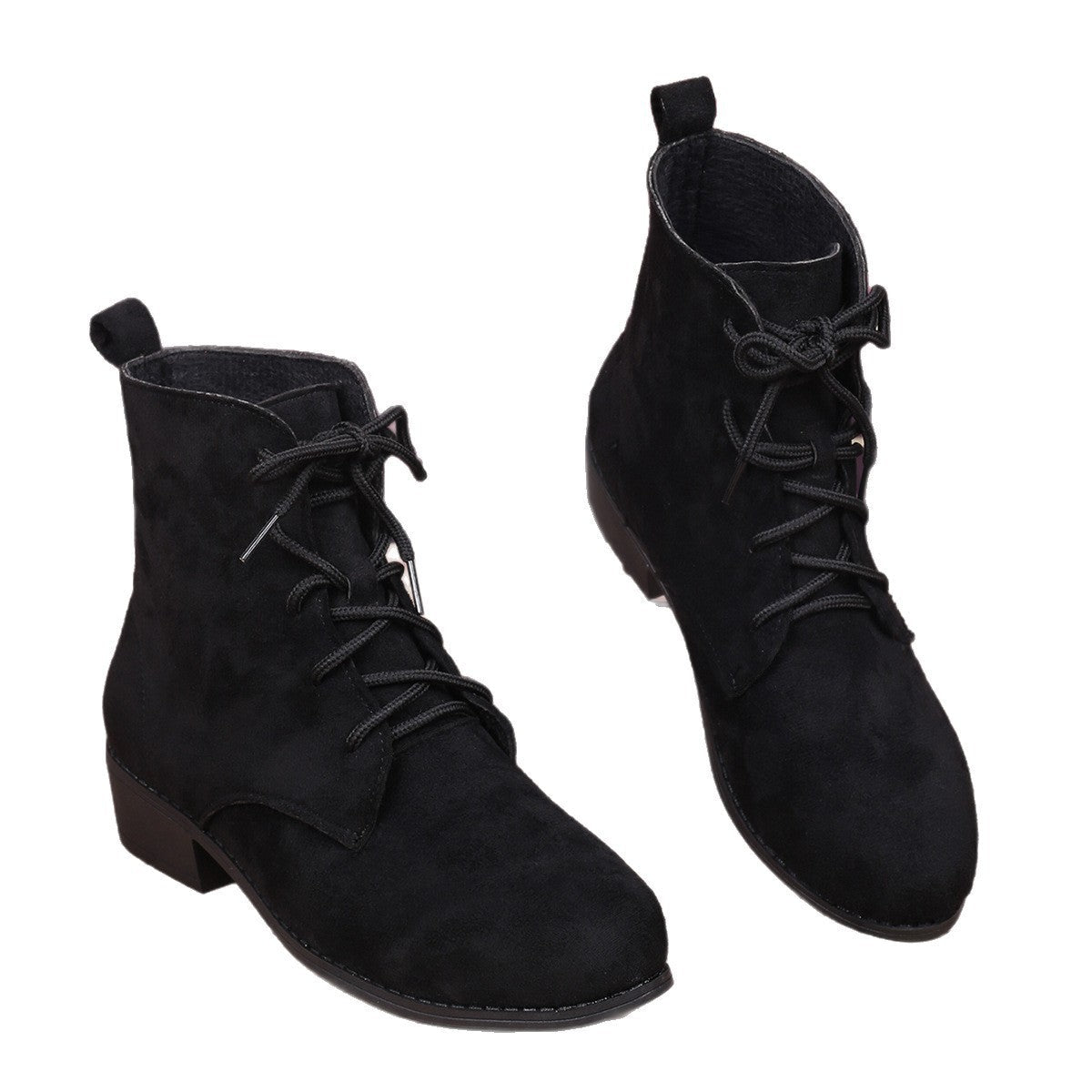 Damskie botki na słupku sznurowane-Footwear for women-Olave