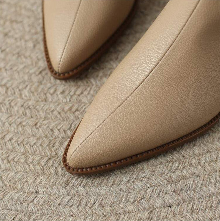 Damskie botki z noskiem w szpic i obcasem typu słupek-Footwear for women-Olave