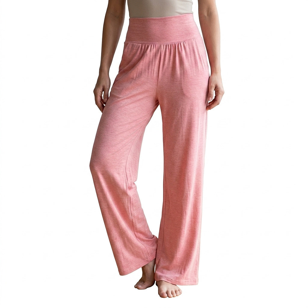 Damskie spodnie wypoczynkowe z wysokim stanem i szerokimi nogawkami-Pants for woman-Olave