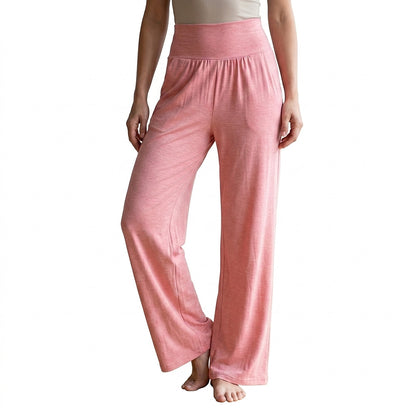 Damskie spodnie wypoczynkowe z wysokim stanem i szerokimi nogawkami-Pants for woman-Olave