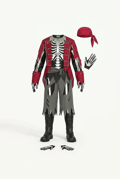 Kostium pirata szkieleta unisex na Halloween-Halloween-Olave