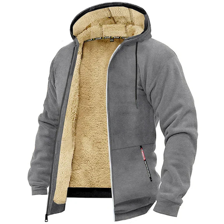 Męska bluza z kapturem i podszewką typu miś-Jackets for men-Olave