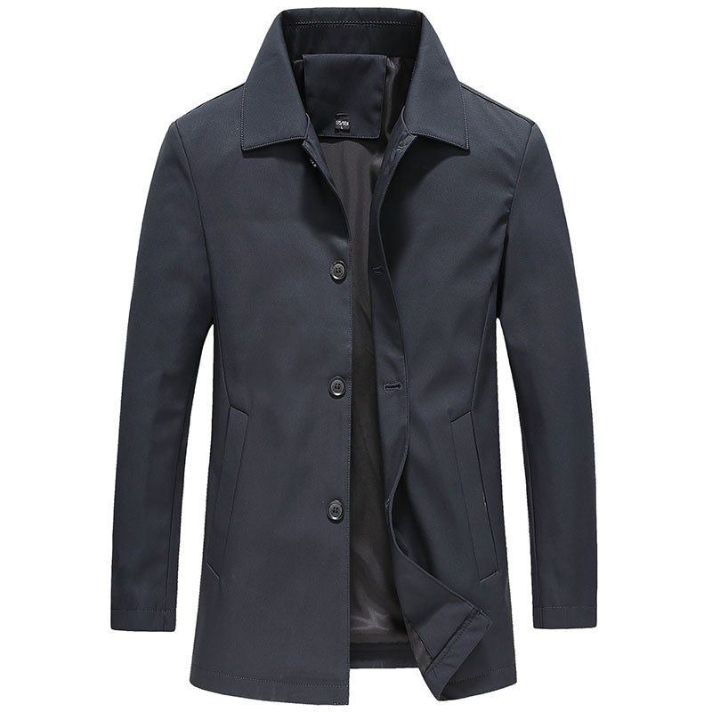 Męska długa kurtka zapinana na guziki-Jackets for men-Olave