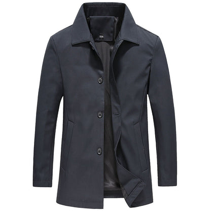 Męska długa kurtka zapinana na guziki-Jackets for men-Olave