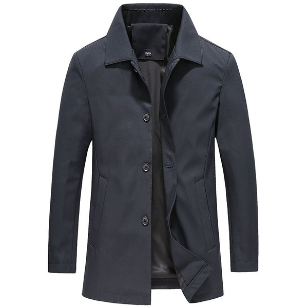 Męska długa kurtka zapinana na guziki-Jackets for men-Olave